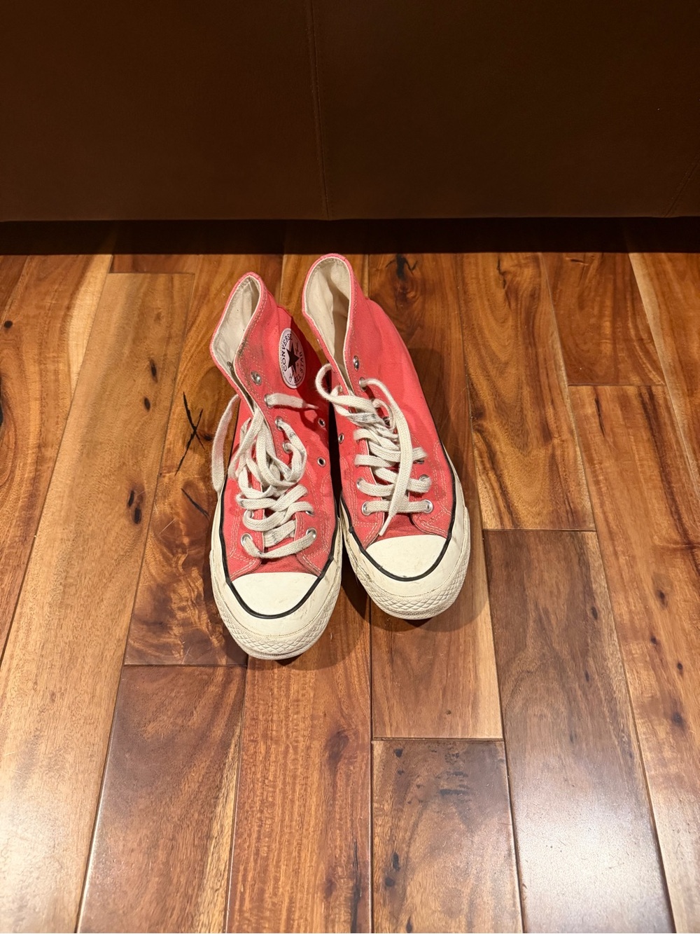 Converse women's 8.5 High-Top Sneakers in Pink (coral red) barely worn